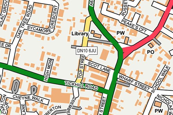 DN10 6JU map - OS OpenMap – Local (Ordnance Survey)