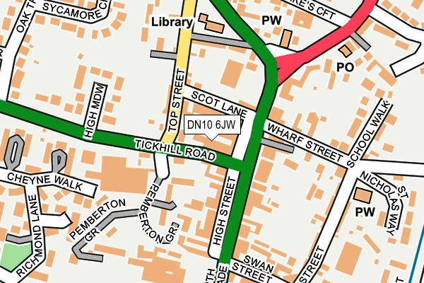 DN10 6JW map - OS OpenMap – Local (Ordnance Survey)