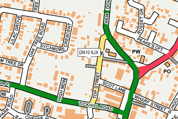 DN10 6JX map - OS OpenMap – Local (Ordnance Survey)