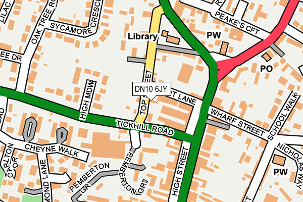 DN10 6JY map - OS OpenMap – Local (Ordnance Survey)
