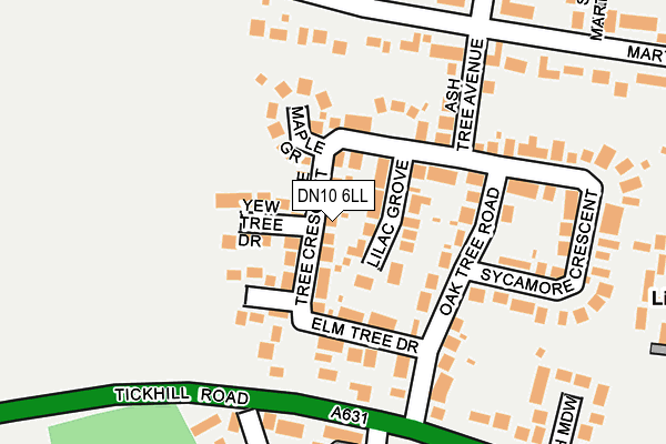 DN10 6LL map - OS OpenMap – Local (Ordnance Survey)