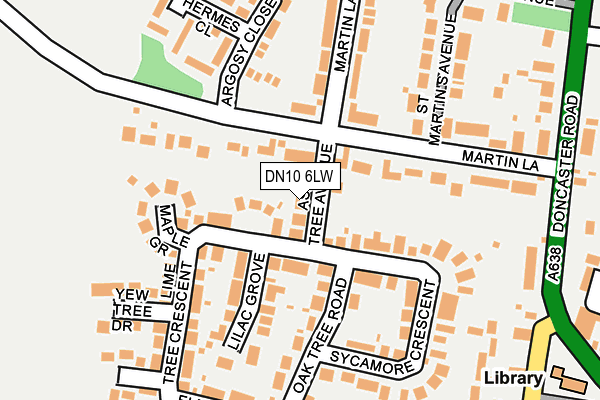 DN10 6LW map - OS OpenMap – Local (Ordnance Survey)