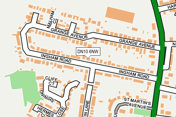 DN10 6NW map - OS OpenMap – Local (Ordnance Survey)