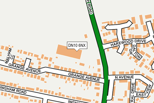 DN10 6NX map - OS OpenMap – Local (Ordnance Survey)