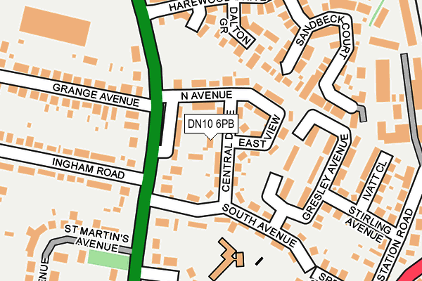 DN10 6PB map - OS OpenMap – Local (Ordnance Survey)