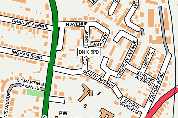 DN10 6PD map - OS OpenMap – Local (Ordnance Survey)