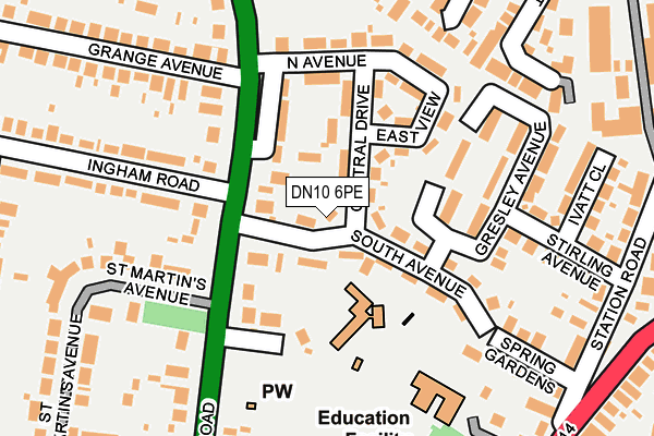 DN10 6PE map - OS OpenMap – Local (Ordnance Survey)