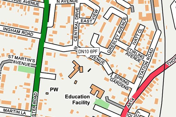 DN10 6PF map - OS OpenMap – Local (Ordnance Survey)