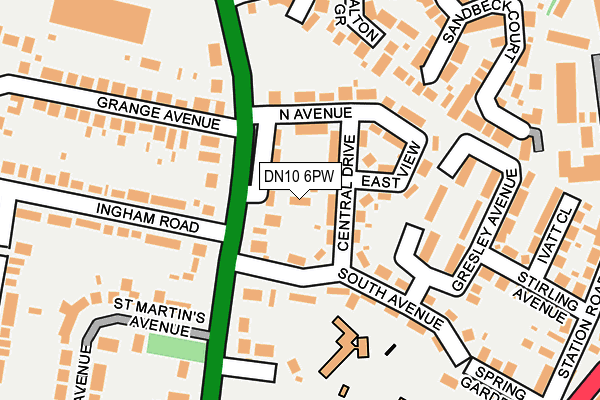 DN10 6PW map - OS OpenMap – Local (Ordnance Survey)