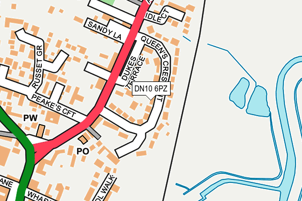 DN10 6PZ map - OS OpenMap – Local (Ordnance Survey)