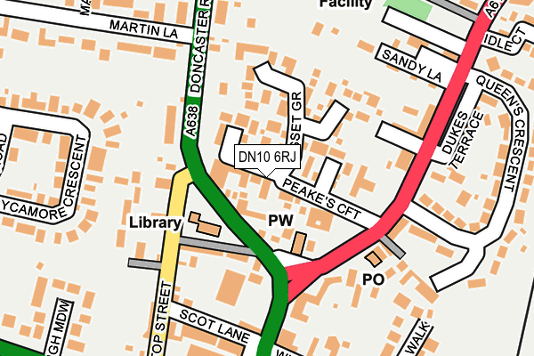 DN10 6RJ map - OS OpenMap – Local (Ordnance Survey)