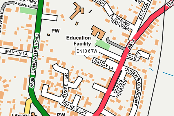 DN10 6RW map - OS OpenMap – Local (Ordnance Survey)