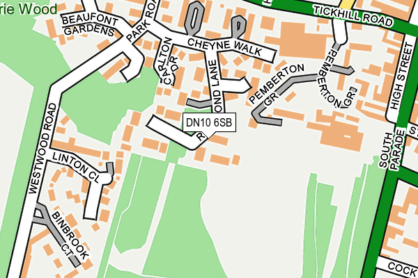 DN10 6SB map - OS OpenMap – Local (Ordnance Survey)