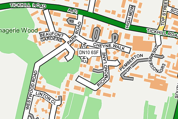 DN10 6SF map - OS OpenMap – Local (Ordnance Survey)
