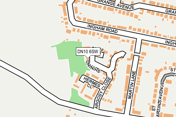 DN10 6SW map - OS OpenMap – Local (Ordnance Survey)