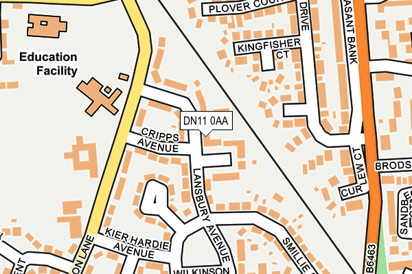 DN11 0AA map - OS OpenMap – Local (Ordnance Survey)