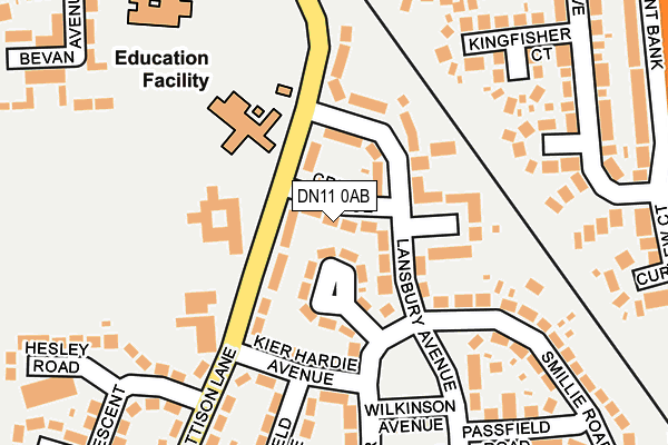 DN11 0AB map - OS OpenMap – Local (Ordnance Survey)
