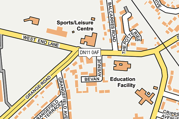 DN11 0AF map - OS OpenMap – Local (Ordnance Survey)