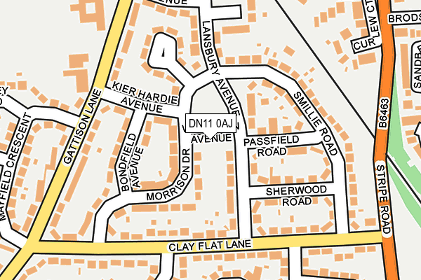 DN11 0AJ map - OS OpenMap – Local (Ordnance Survey)
