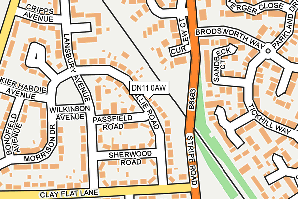 DN11 0AW map - OS OpenMap – Local (Ordnance Survey)