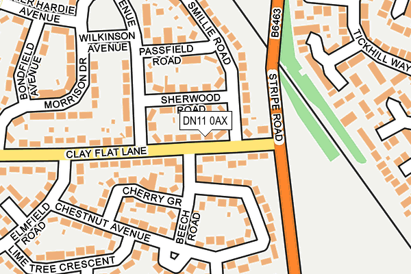 DN11 0AX map - OS OpenMap – Local (Ordnance Survey)