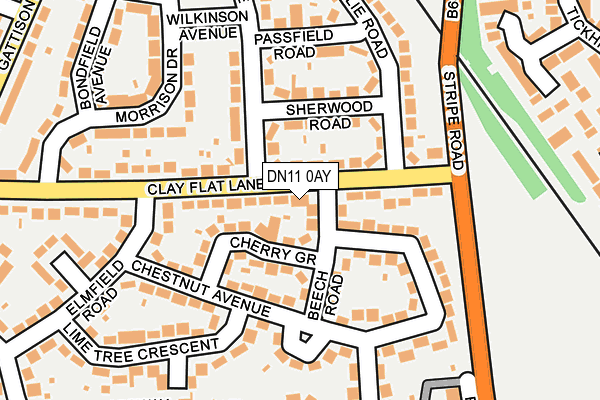 DN11 0AY map - OS OpenMap – Local (Ordnance Survey)