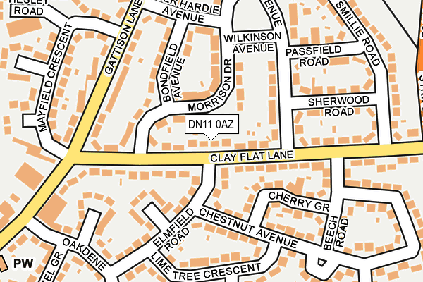 DN11 0AZ map - OS OpenMap – Local (Ordnance Survey)