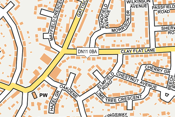 DN11 0BA map - OS OpenMap – Local (Ordnance Survey)