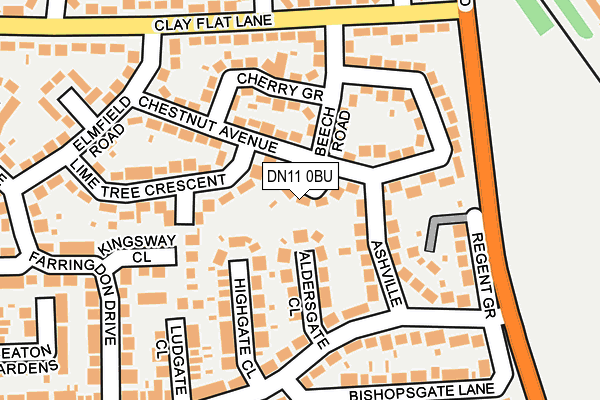 DN11 0BU map - OS OpenMap – Local (Ordnance Survey)