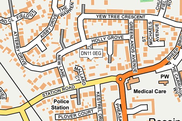 DN11 0EG map - OS OpenMap – Local (Ordnance Survey)