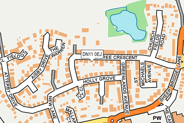 DN11 0EJ map - OS OpenMap – Local (Ordnance Survey)