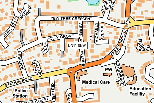 DN11 0EW map - OS OpenMap – Local (Ordnance Survey)