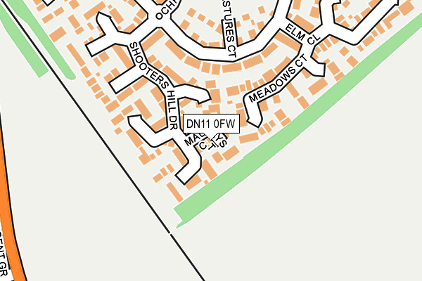 DN11 0FW map - OS OpenMap – Local (Ordnance Survey)