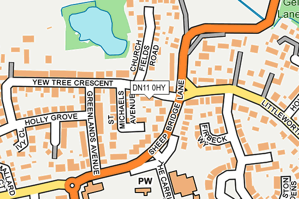 DN11 0HY map - OS OpenMap – Local (Ordnance Survey)