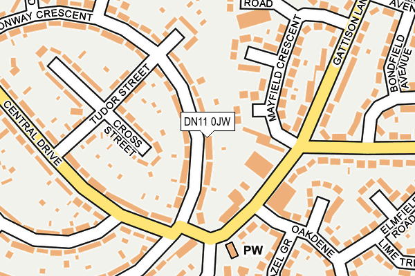 DN11 0JW map - OS OpenMap – Local (Ordnance Survey)