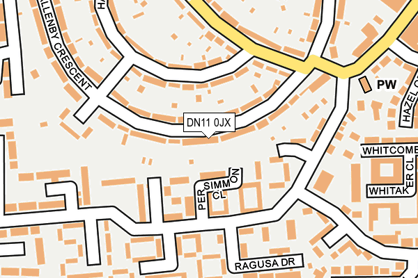 DN11 0JX map - OS OpenMap – Local (Ordnance Survey)