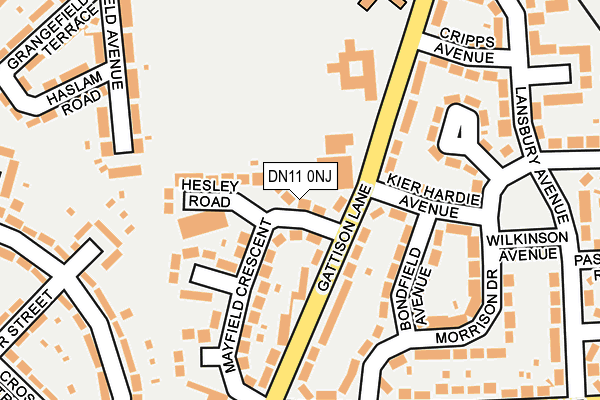 DN11 0NJ map - OS OpenMap – Local (Ordnance Survey)