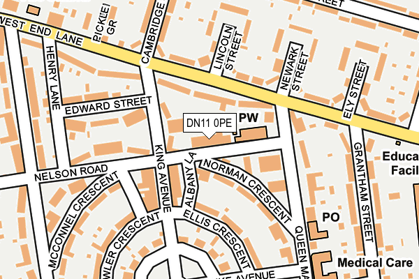 DN11 0PE map - OS OpenMap – Local (Ordnance Survey)