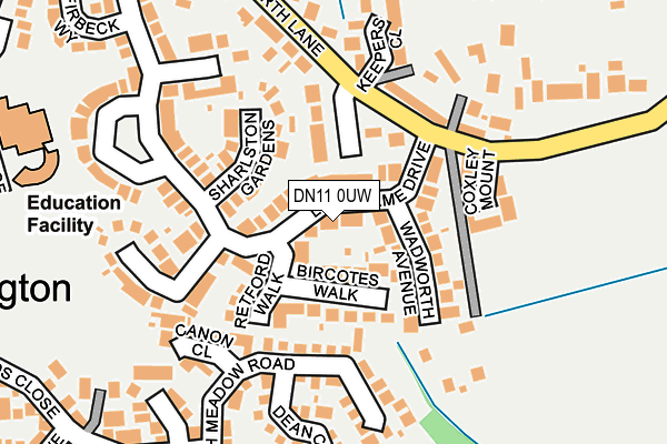 DN11 0UW map - OS OpenMap – Local (Ordnance Survey)