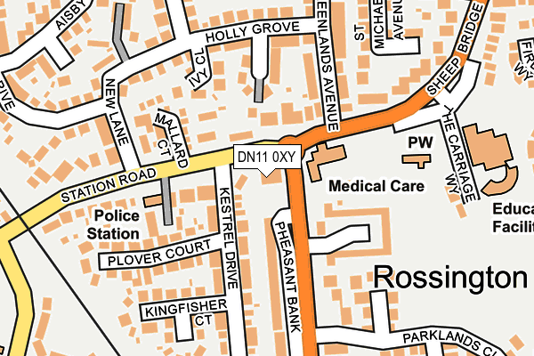 DN11 0XY map - OS OpenMap – Local (Ordnance Survey)