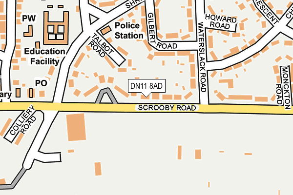 DN11 8AD map - OS OpenMap – Local (Ordnance Survey)