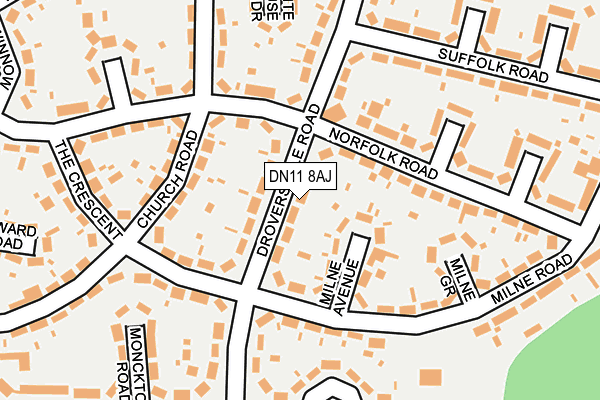 DN11 8AJ map - OS OpenMap – Local (Ordnance Survey)