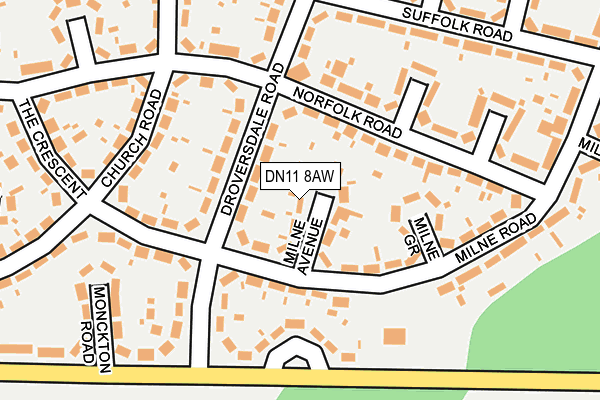 DN11 8AW map - OS OpenMap – Local (Ordnance Survey)