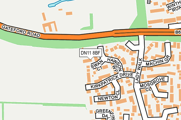 DN11 8BF map - OS OpenMap – Local (Ordnance Survey)