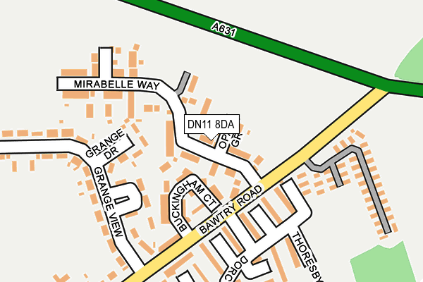 DN11 8DA map - OS OpenMap – Local (Ordnance Survey)
