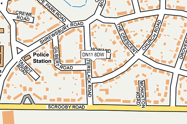 DN11 8DW map - OS OpenMap – Local (Ordnance Survey)
