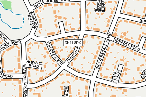 DN11 8DX map - OS OpenMap – Local (Ordnance Survey)
