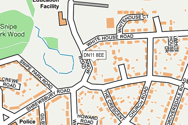 DN11 8EE map - OS OpenMap – Local (Ordnance Survey)