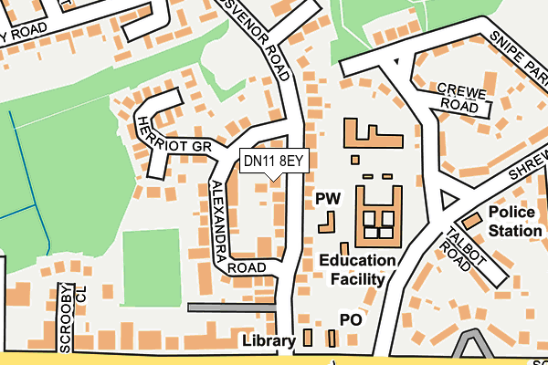DN11 8EY map - OS OpenMap – Local (Ordnance Survey)
