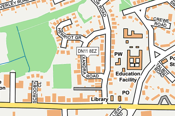 DN11 8EZ map - OS OpenMap – Local (Ordnance Survey)